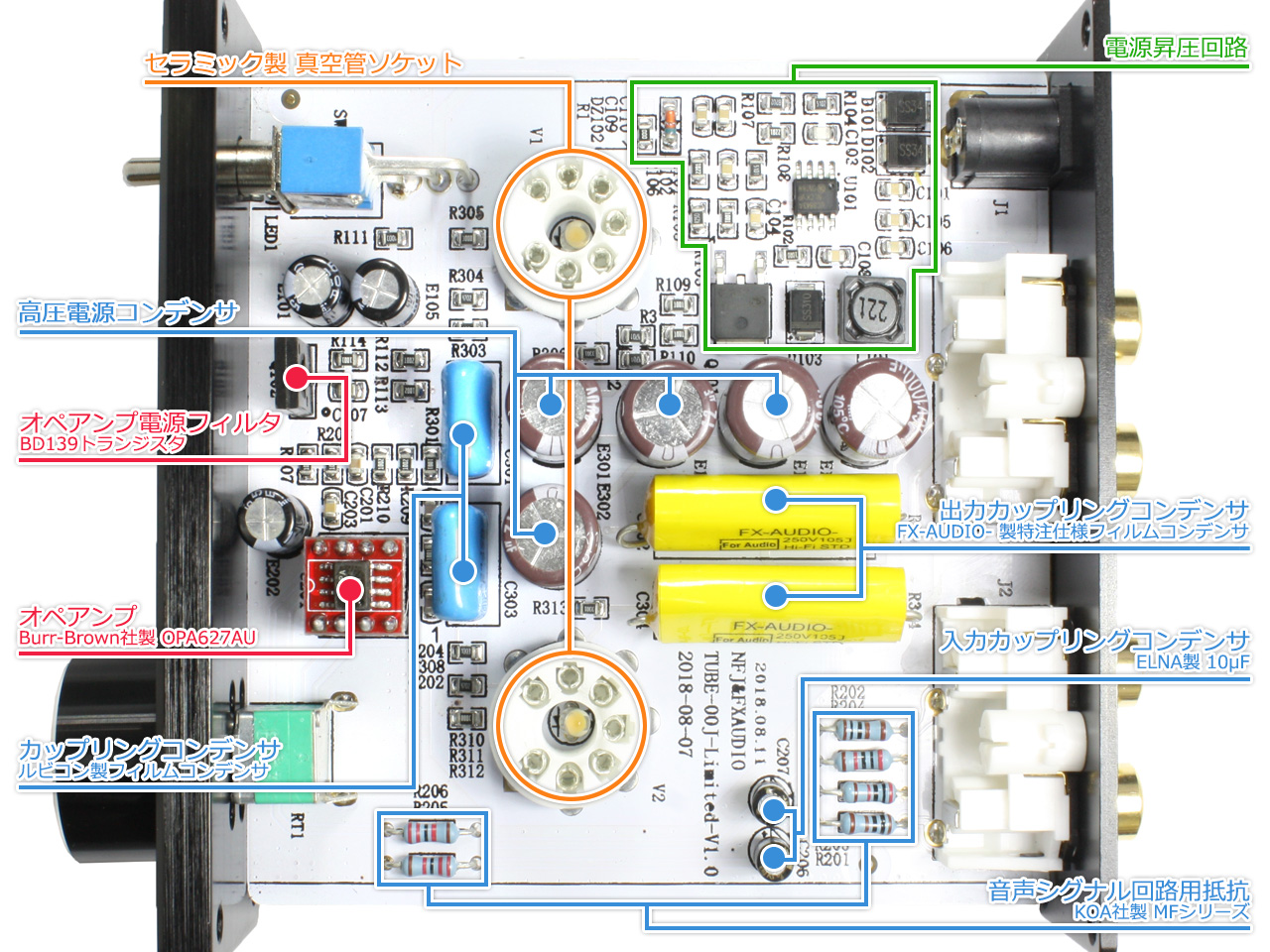 小型真空管ラインアンプ特別限定生産モデル FX-AUDIO- 『TUBE-00J 